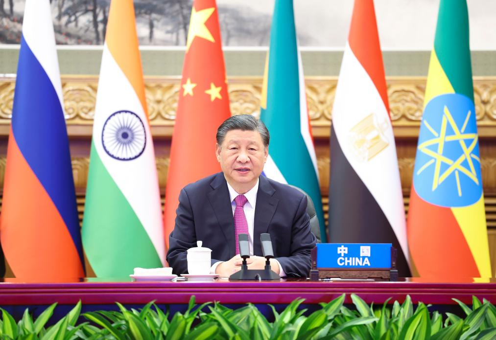 President Xi delivers a speech at the joint meeting of Brics Leaders .png